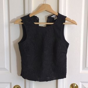 H&M Dark Blue Lace Top